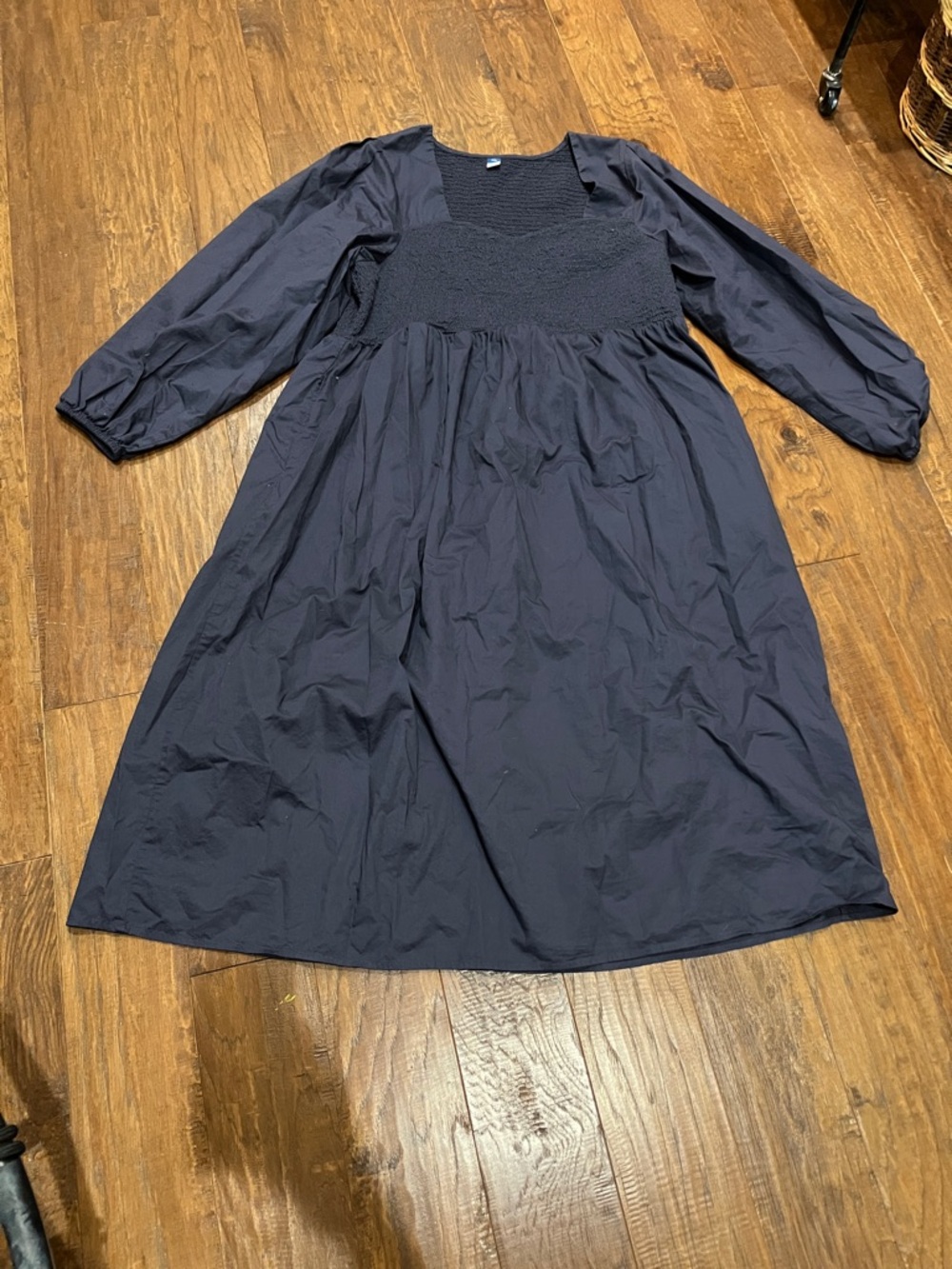 XXL Old Navy Navy Smocked Bodice Midi Dress